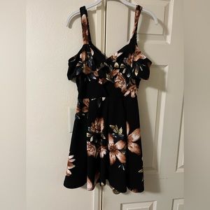 Black and pink floral dress